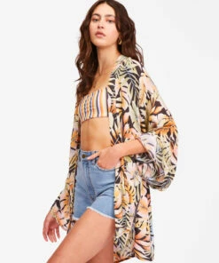 BILLABONG Parisian Nights Kimono Top MULTI -Womens Dresses sales 2022 abjwt00210 billabongw bk2 frt1