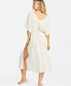 BILLABONG Sandy Shore Midi Beach Cover-Up WHITE/MULTI -Womens Dresses sales 2022 abjx600172 billabongw wmu bck1