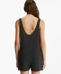 BILLABONG Fade Away Button-Up Knit Romper TOFFEE -Womens Dresses sales 2022 abjx600175 billabongw ofb bck1