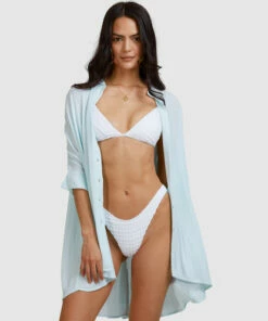 BILLABONG Beach Dream Cover-Up Dress PASTEL BLUE -Womens Dresses sales 2022 abjx600181 billabongw beh0 frt2