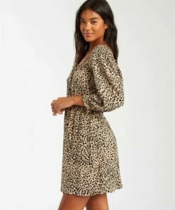 BILLABONG Riviera Mini Dress ANIMAL -Womens Dresses sales 2022 jd103bri billabongw ani frt2
