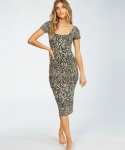 BILLABONG Mid Day Bodycon Dress ANIMAL