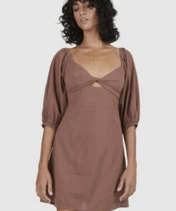 BILLABONG Del Sole Dress A-line Dress CHOCOLATE -Womens Dresses sales 2022 ubjwd00178 billabongw cho dtl1