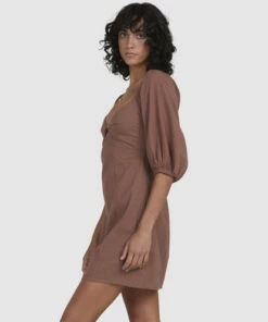 BILLABONG Del Sole Dress A-line Dress CHOCOLATE -Womens Dresses sales 2022 ubjwd00178 billabongw cho sd1