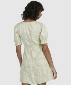 BILLABONG Tempest Wrap Dress LEMON LIME -Womens Dresses sales 2022 ubjwd00181 billabongw lml bck1