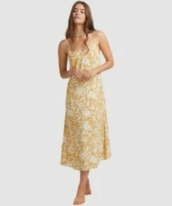 BILLABONG Steph Claire Smith Babin Midi Slip Dress NUTMEG -Womens Dresses sales 2022 ubjwd00204 billabongw nut frt2