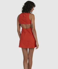 BILLABONG Red Earth Mini Dress RED -Womens Dresses sales 2022 ubjwd00240 billabongw red bck1
