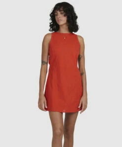 BILLABONG Red Earth Mini Dress RED -Womens Dresses sales 2022 ubjwd00240 billabongw red frt2