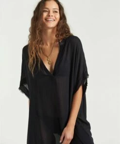 BILLABONG Found Love Swim Cover Up BLACK PEBBLE -Womens Dresses sales 2022 xv01tbfo billabongw bpb frt2