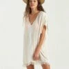 BILLABONG Walk Away Tunic Top SALT CRYSTAL